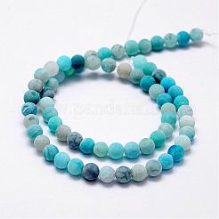 Frosted Natural Agate Beads Strands&nbsp;G-F365-8mm-03