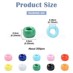 200Pcs 10 Colors Opaque Plastic Beads&nbsp;KY-YW0001-86