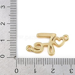 Brass Heart with Fe Faith Connector Charms&nbsp;KK-C114-02G