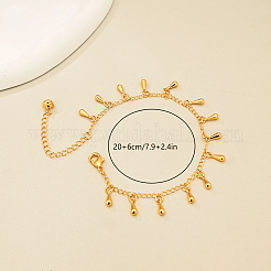 Elegant Brass Teardrop Tassel Anklets for Women&nbsp;RZ6656