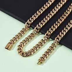 8MM 304 Stainless Steel Cuban Link Chain Necklaces for Unisex&nbsp;NJEW-K295-02A-G