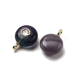 Natural Fluorite Flat Round Pendants&nbsp;X-G-H318-01G-A-02