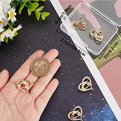 6Pcs Clear Cubic Zirconia Heart with Hand Brooch Pin&nbsp;JEWB-BBC0001-03