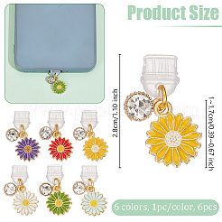 6Pcs 6 Colors PVC Mobile Dustproof Plugs&nbsp;PALLOY-OC00004