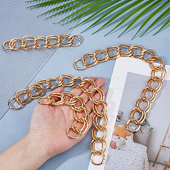 4Pcs 2style Aluminum Double Link Chains Bag Extender Chains&nbsp;HJEW-HS0001-02