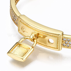 Brass Micro Pave Cubic Zirconia Bangles&nbsp;BJEW-T018-04G-02-NF