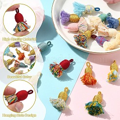 16Pcs 16 Colors Cotton Tassel Pendants&nbsp;FIND-YW0010-28