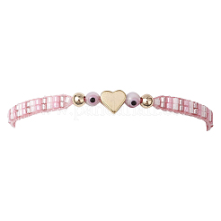 Glass Seed Beaded Braided Beads Bracelets for Women&nbsp;BJEW-MZ00122-04