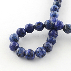 Dyed Natural Sesame Jasper Round Beads Strands&nbsp;G-R342-6mm-12