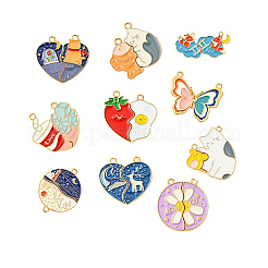 10 Sets 10 Styles Alloy Enamel Split Pendants&nbsp;ENAM-FS0002-21