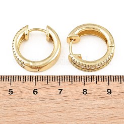 Brass Micro Pave Cubic Zirconia Hoop Earrings&nbsp;KK-CBA8324-06G-01