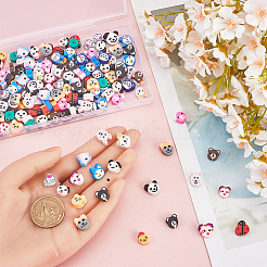 210Pcs 21 Styles Animal Head Theme Handmade Polymer Clay Beads&nbsp;FIND-SC0011-07