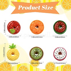 12Pcs 6 Styles Fruit Doughnut Resin Brooches&nbsp;JEWB-CJ0003-08