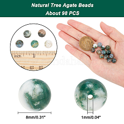 Natural Tree Agate Beads Strands&nbsp;G-AR0003-82