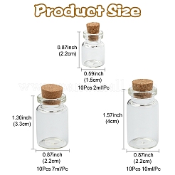 30Pcs 3 Styles Mini Cute Small Glass Jar Glass Bottles&nbsp;AJEW-YW0001-45