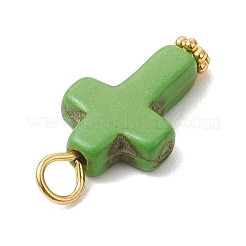 Cross Dyed Synthetic Turquoise Pendants&nbsp;PALLOY-JF04255-01