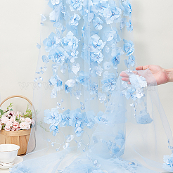 3D Flower Polyester with Resin Bead Fabric&nbsp;AJEW-MA0001-48C