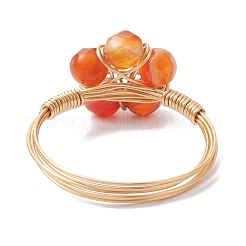 4Pcs 4 Style Natural Mixed Gemstone Star Finger Rings&nbsp;RJEW-TA00086
