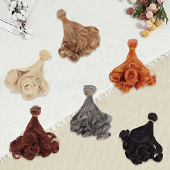 6Pcs 6 Colors High Temperature Fiber Long Pear Perm Hairstyle Doll Wig Hair&nbsp;DOLL-GF0001-15