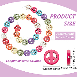 4 Strands Synthetic Turquoise Dyed Beads Strands&nbsp;G-BC0001-54A-03