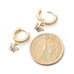 Butterfly Cubic Zirconia Dangle Hoop Earrings for Girl Women Gift&nbsp;X1-EJEW-JE04637