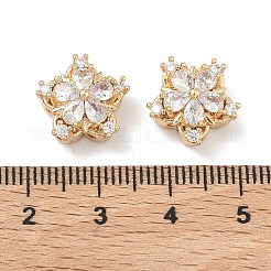 Brass Pave Cubic Zirconia Multi-Strands Links&nbsp;KK-B172-10G-02