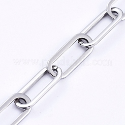 Non-Tarnish 3.28 Feet 304 Stainless Steel Paperclip Chains&nbsp;X-CHS-D031-03P
