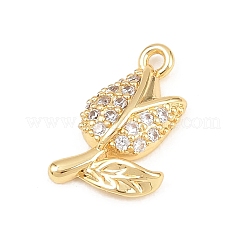 Valentine's Day Brass Micro Pave Clear Cubic Zirconia Pendants&nbsp;KK-D225-12G
