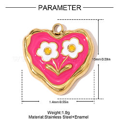 304 Stainless Steel Enamel Charms&nbsp;STAS-OY008-14G