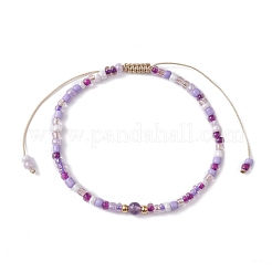 Natural Mixed Gemstone & Glass Seed Braided Bead Bracelets&nbsp;BJEW-JB09529