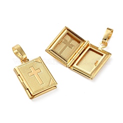 Brass Locket Pendants&nbsp;KK-D221-01G
