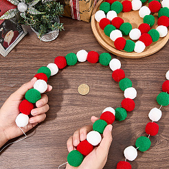 4Pcs Pom Pom Ball with Polyester Cord Hanging Banners&nbsp;AJEW-CP0009-76B