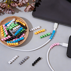 35Pcs 7 Colors TPR Spiral Cable Protectors&nbsp;AJEW-CP0012-15