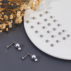 200Pcs 2 Styles Stainless Steel Ear Nuts&nbsp;STAS-HS0001-67