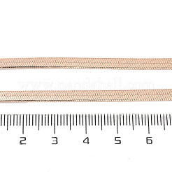 4mm Rack Plating Brass Herringbone Chain Necklaces for Women Men&nbsp;MAK-L044-17RG