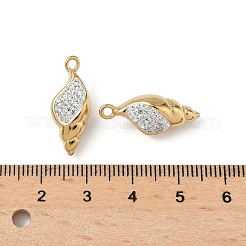304 Stainless Steel Clay Rhinestone Pendants&nbsp;STAS-L022-526G