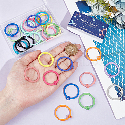 30Pcs 15 Colors Spray Painted Iron Split Key Rings&nbsp;IFIN-SC0001-62