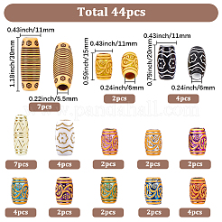 44Pcs Plastic & Resin Dreadlocks Braiding Beads&nbsp;OHAR-SC0001-21
