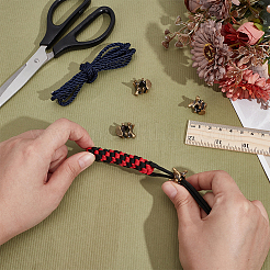 4Pcs Outdoor EDC Tool Brass Parachute Rope European Beads&nbsp;FIND-FG0003-74AG