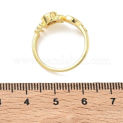 Mother's Day Brass Micro Pave Cubic Zirconia Finger Rings for Women&nbsp;RJEW-K261-15A-G