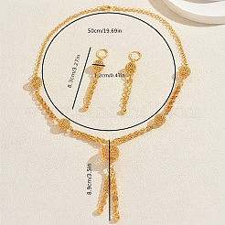 Vintage Alloy Hollow Round Tassel Earrings & Necklaces for Women&nbsp;GB9842