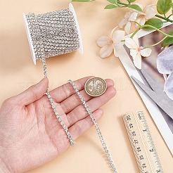 Glass Rhinestone Cup Chains&nbsp;LCHA-WH0004-02A