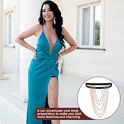 Tassel Alloy Crystal Rhinestone Thigh Chain for Women&nbsp;AJEW-WH0554-38A
