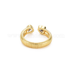 Brass Micro Pave Cubic Zirconia Cuff Rings&nbsp;RJEW-S045-155G