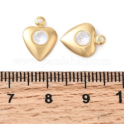 Brass Glass Charms&nbsp;KK-P340-09G-02