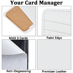 3Pcs Self-Adhesive PU Leather ID Card Holder&nbsp;AJEW-CN0007-50A