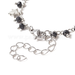 Faceted Round Glass Charms Chain Bracelet Making&nbsp;AJEW-JB01151-01