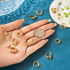 12Pcs 6 Styles Brass Hoop Earring Findings&nbsp;KK-TA0002-88