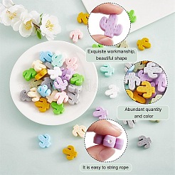 24Pcs 12 Colors Cactus Silicone Beads&nbsp;JX324A-01