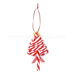 Christmas Tree Lollipop Handmade Polymer Clay Pendant Decorations&nbsp;LS-HJEW-P017-02C